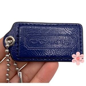 2" COACH Blue Fob Bag Charm Hang tag Hangtag
